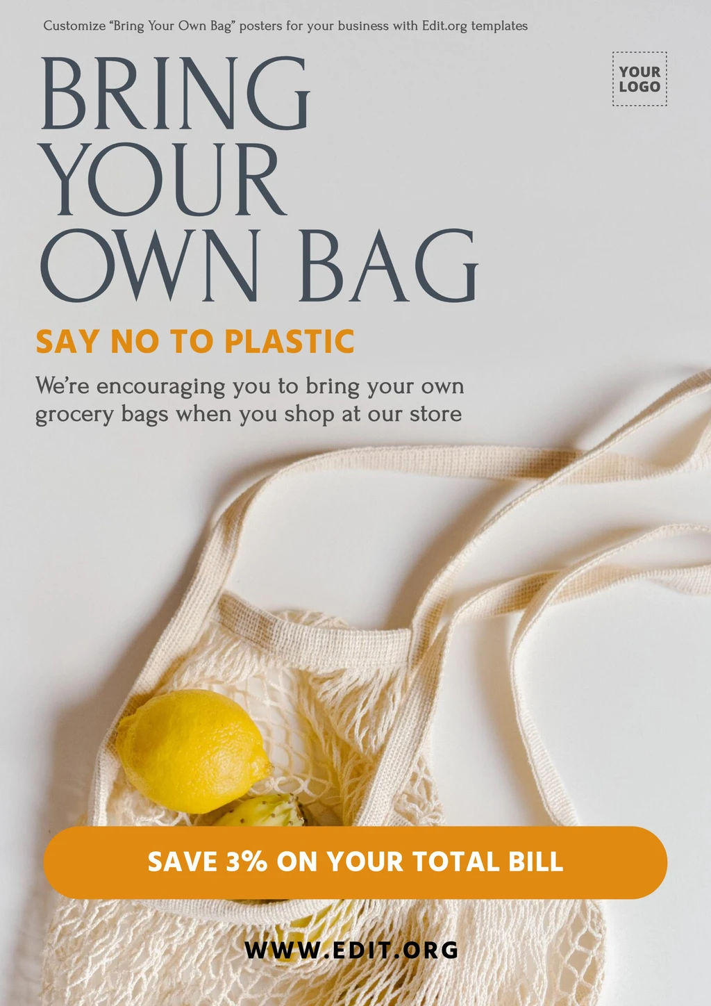 Free poster of Bring your own Bag when Shopping to download