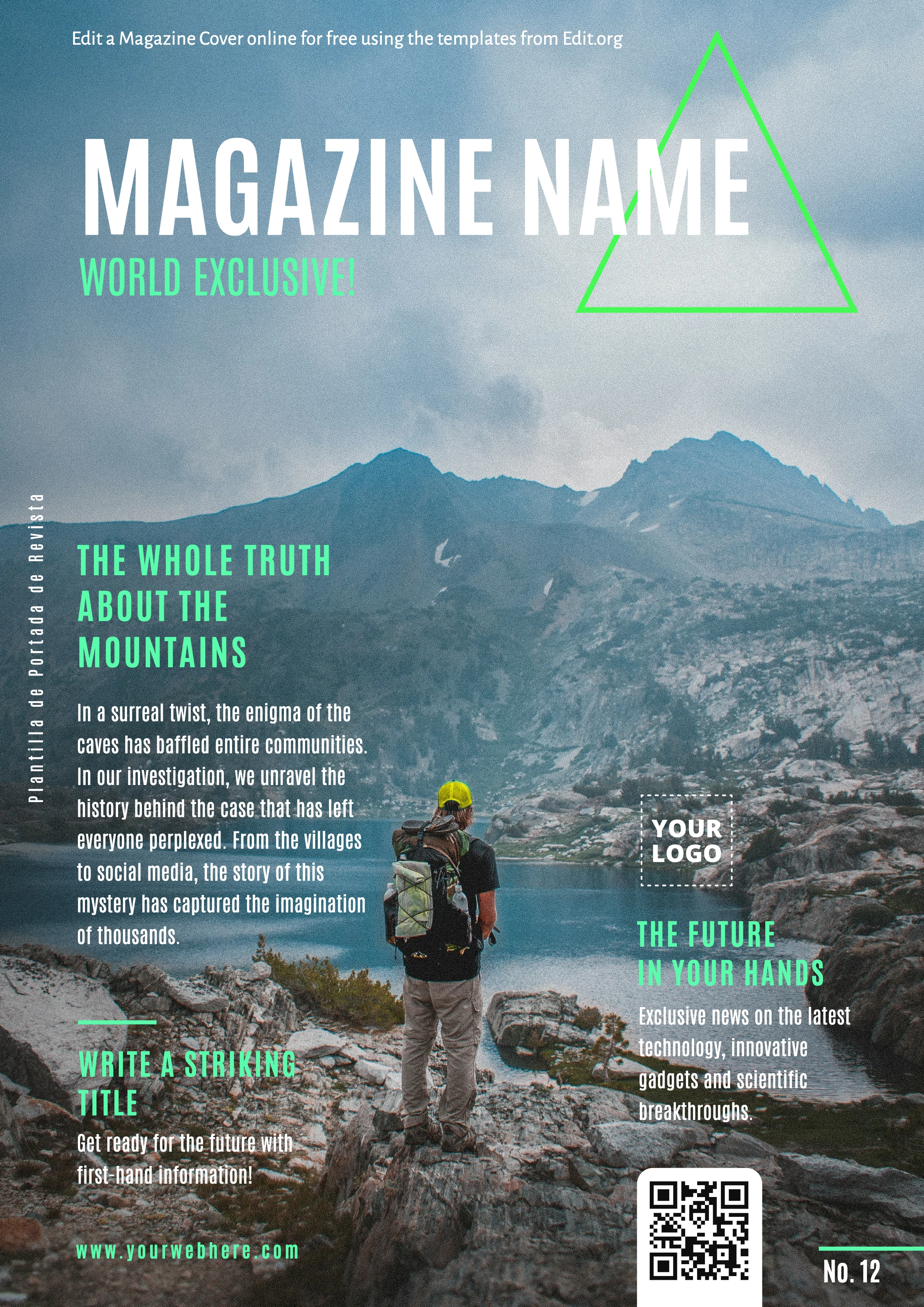 Free customizable Cover Page design for magazine
