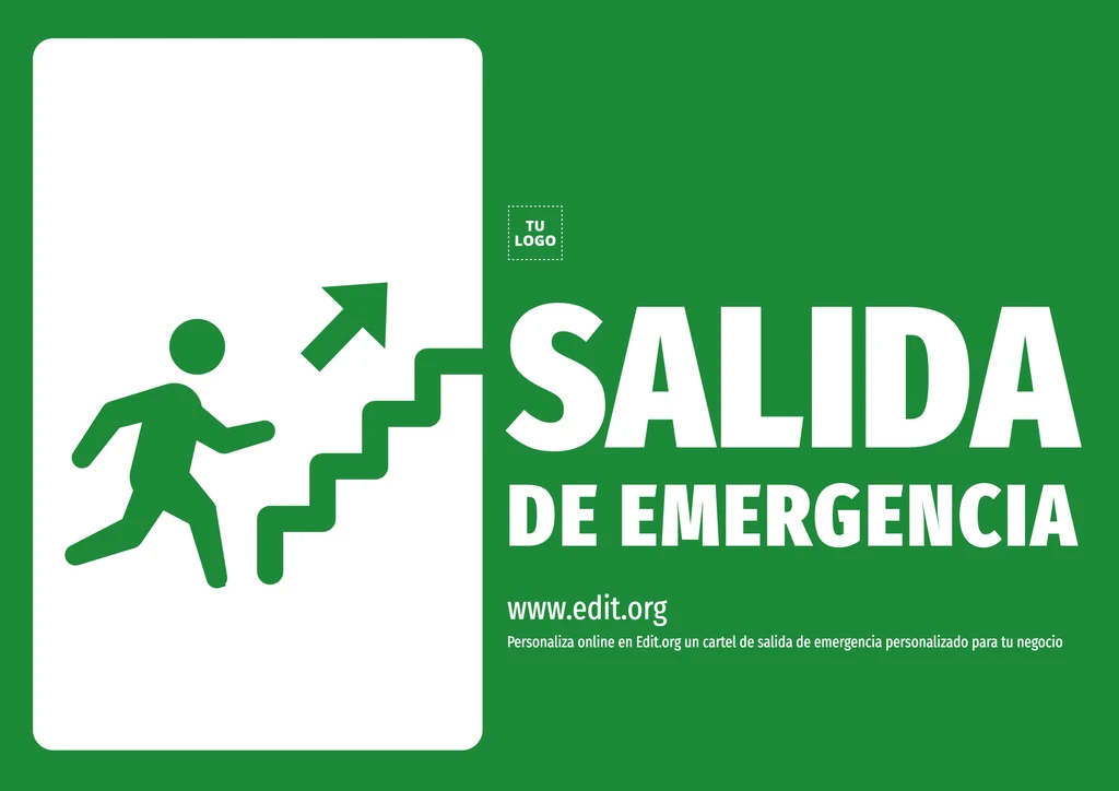 Salida de Emergencia señal para imprimir verde