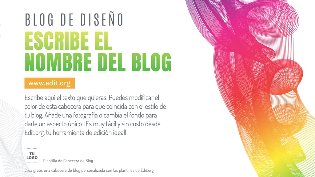 Plantilla portada de Blog para editar y descargar gratis