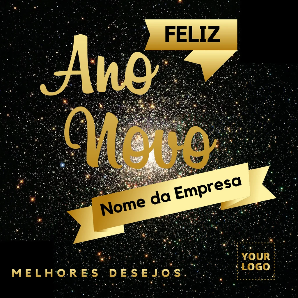 Criar cartões de feliz ano novo gratuitos para os clientes, perfeitos para envio on-line