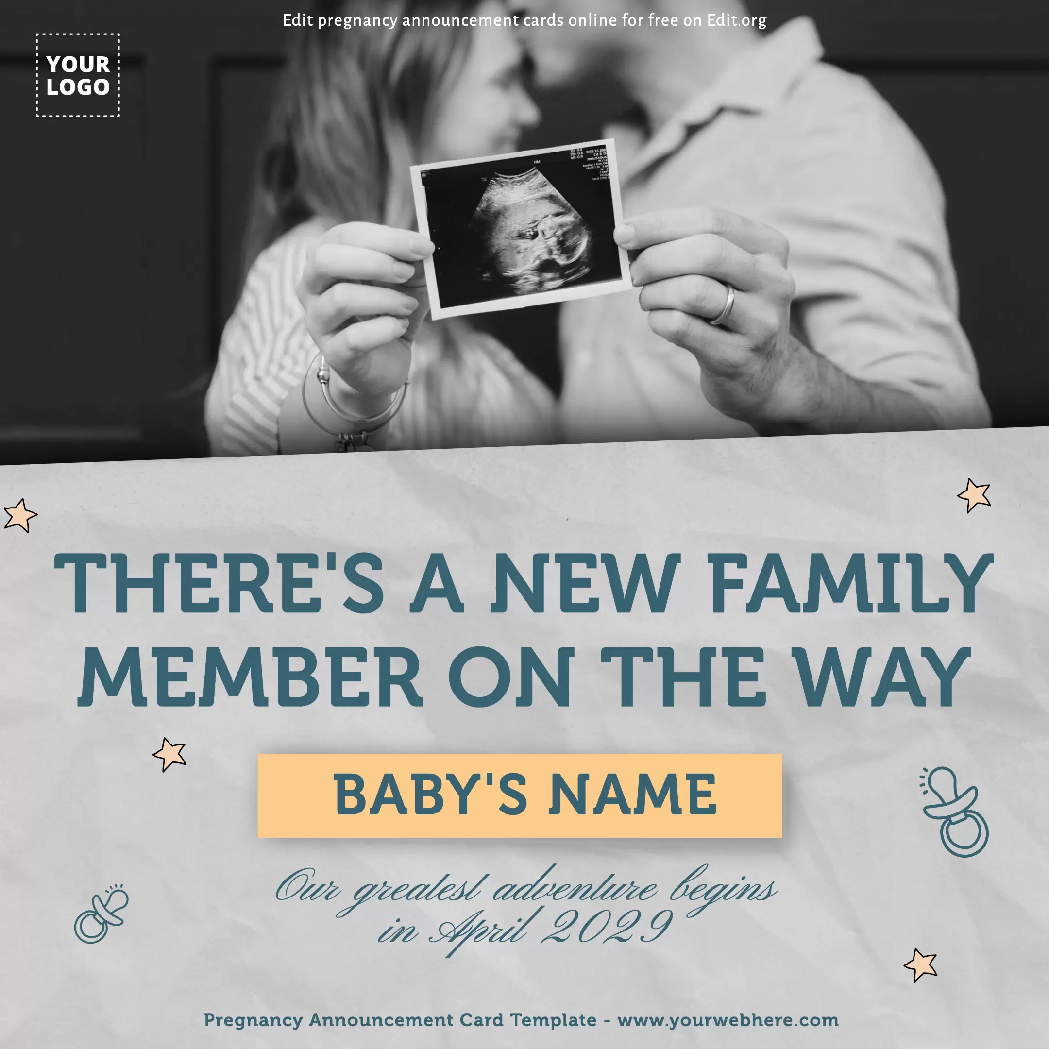 Design Pregnancy Announcement card templates online