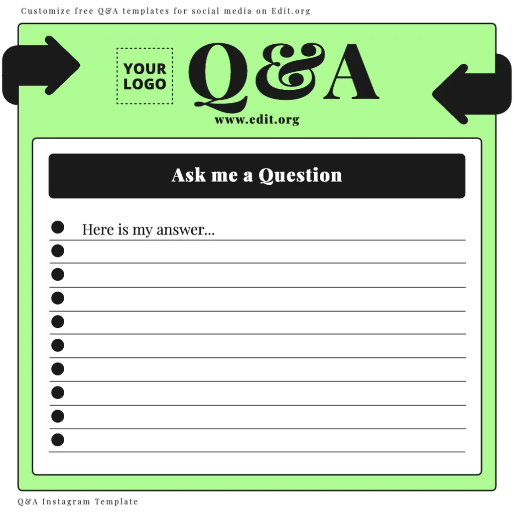 Free editable Instagram Q&A template