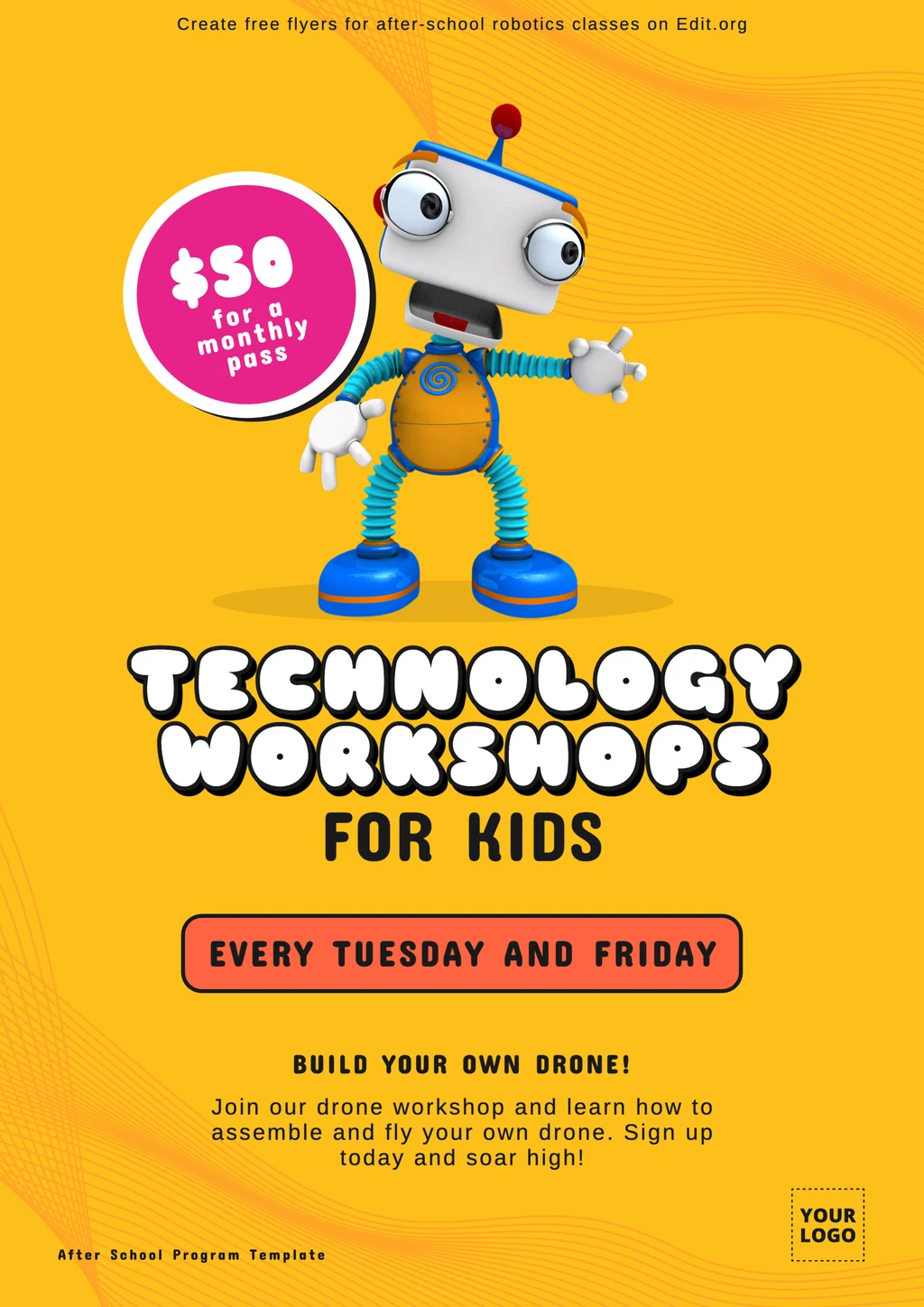 Robotics After School program template to edit online