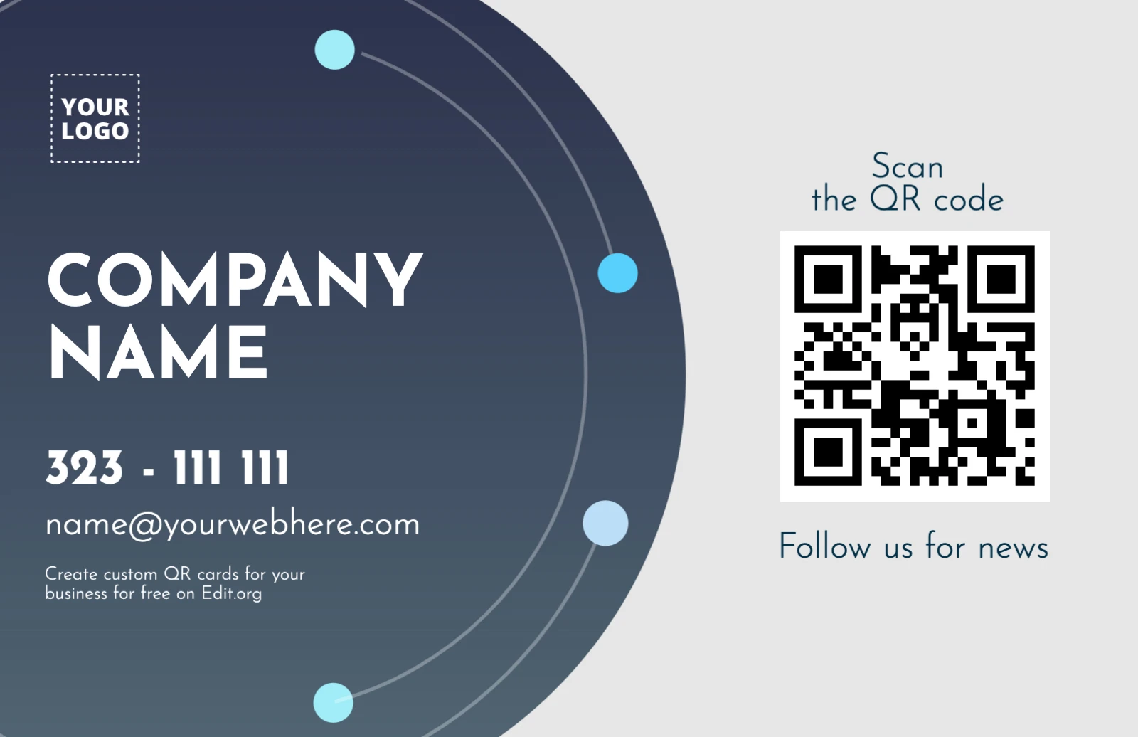 Create free QR code business card with templates