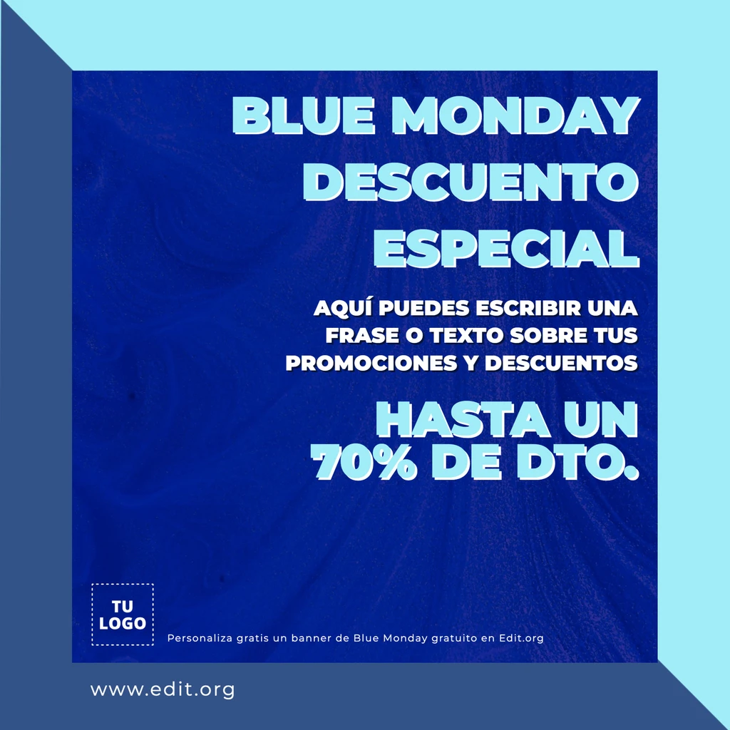 Banner de Blue Monday Día Triste para editar gratis