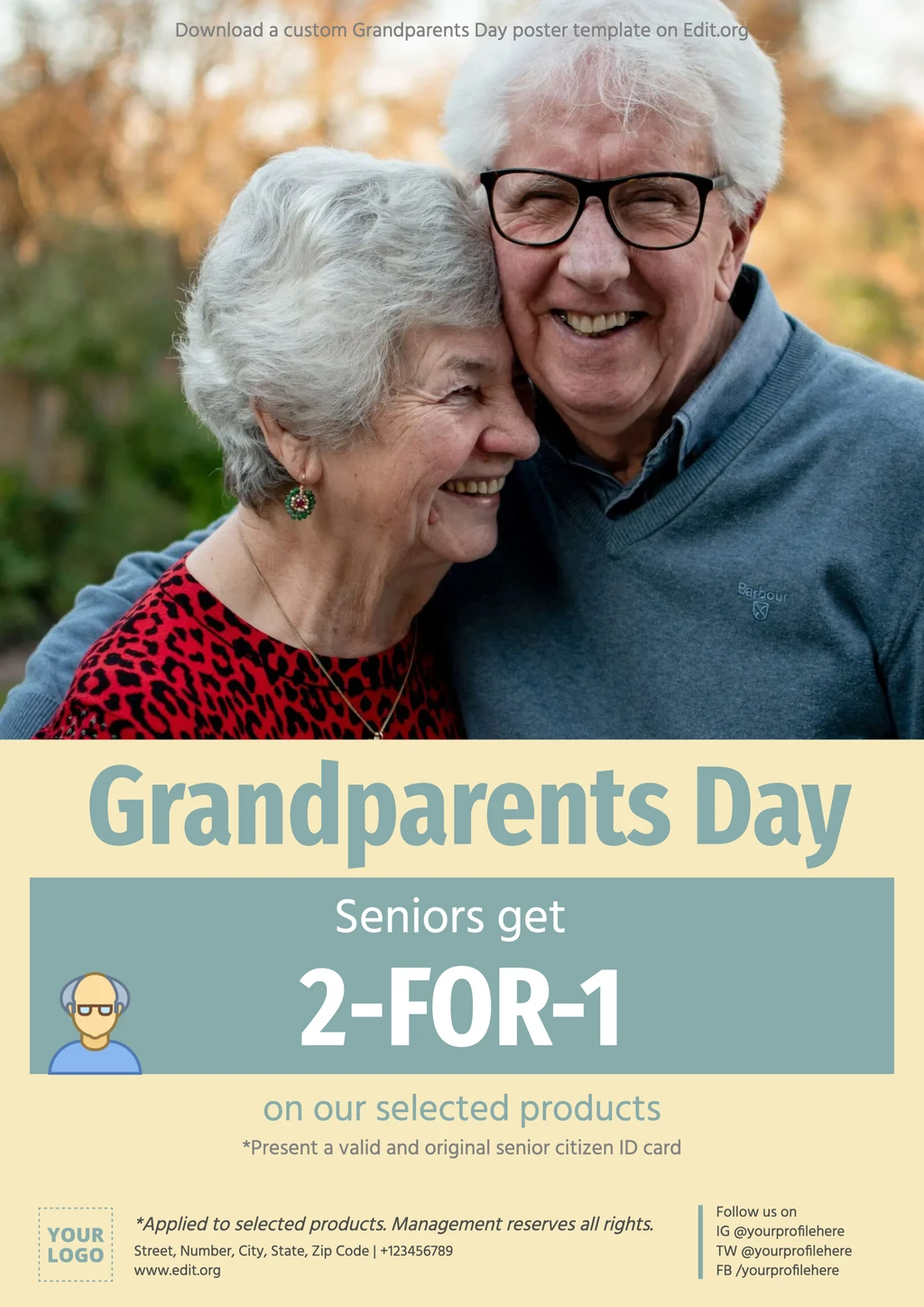 Free Grandparents Day celebration invitation template