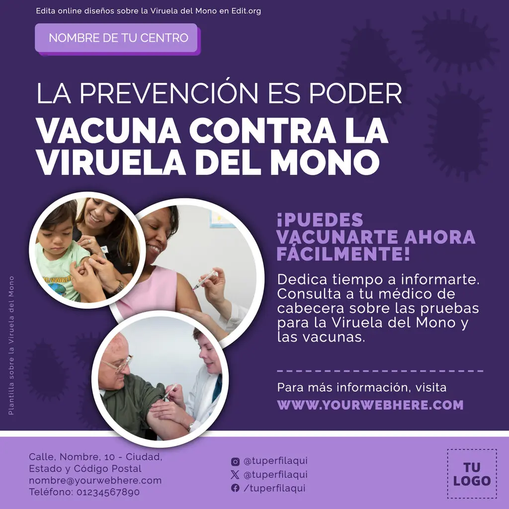 Plantilla editable sobre la prevención de la Viruela del Mono