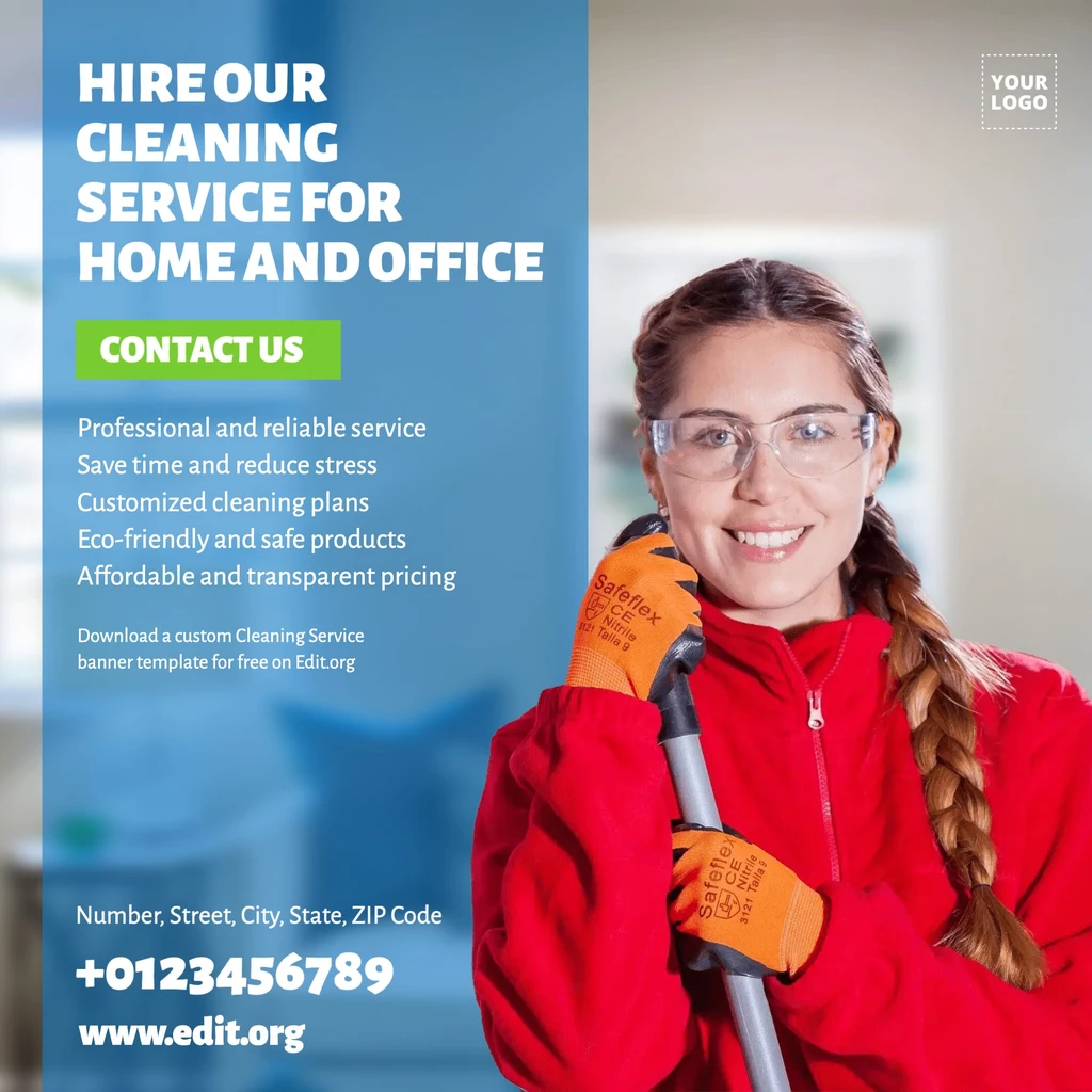 Create online Cleaning Service poster template