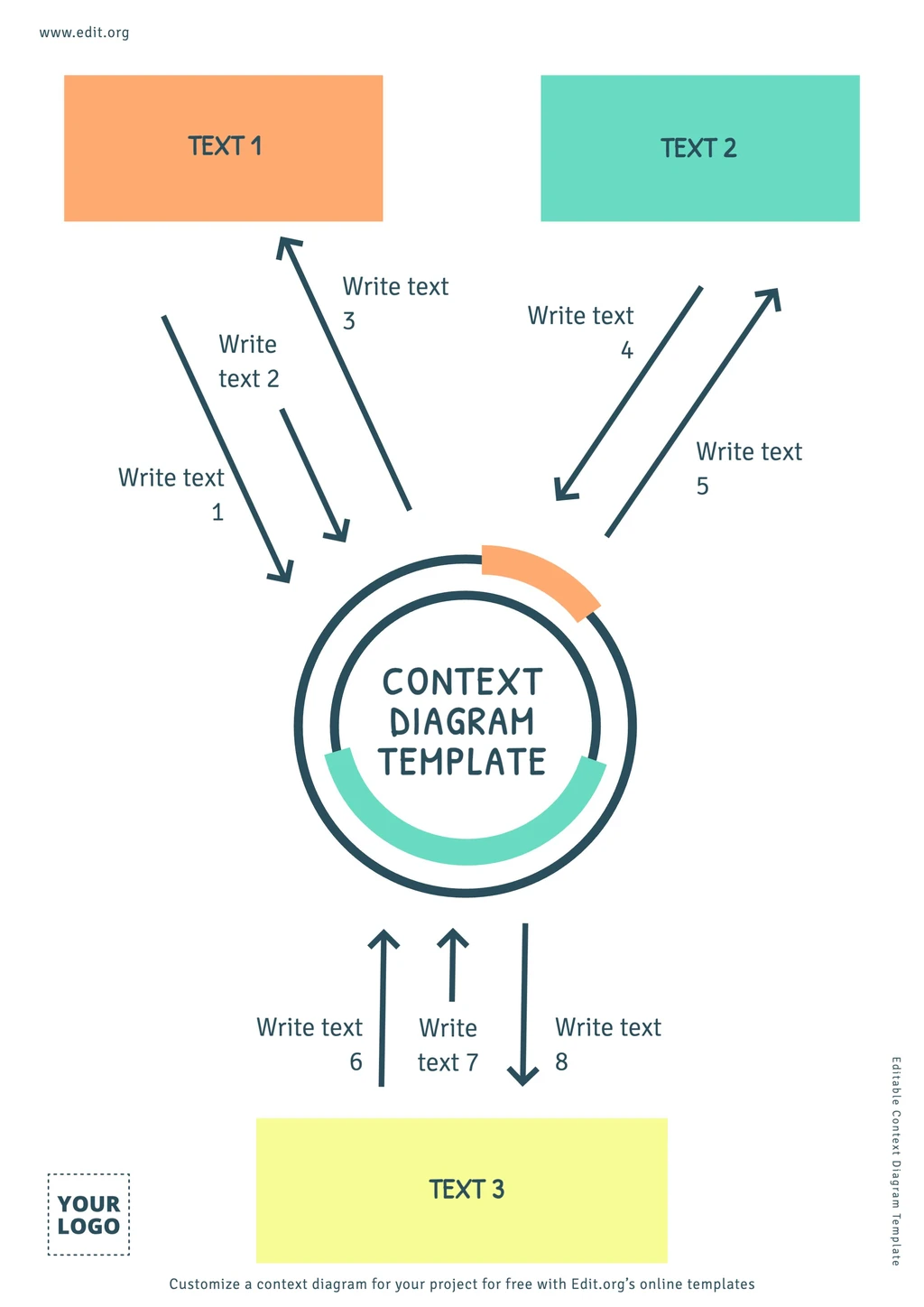 Printable solution Context Diagram template for business