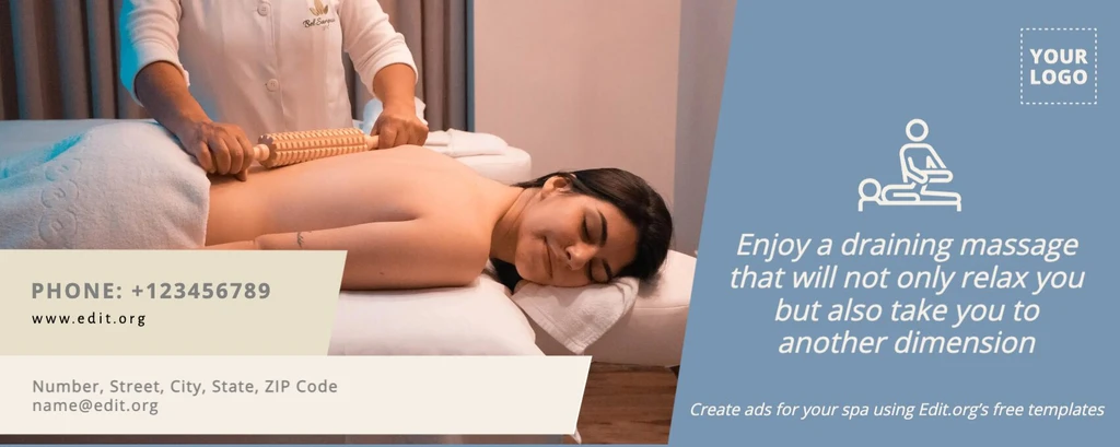 Editable Spa day gift card template to download