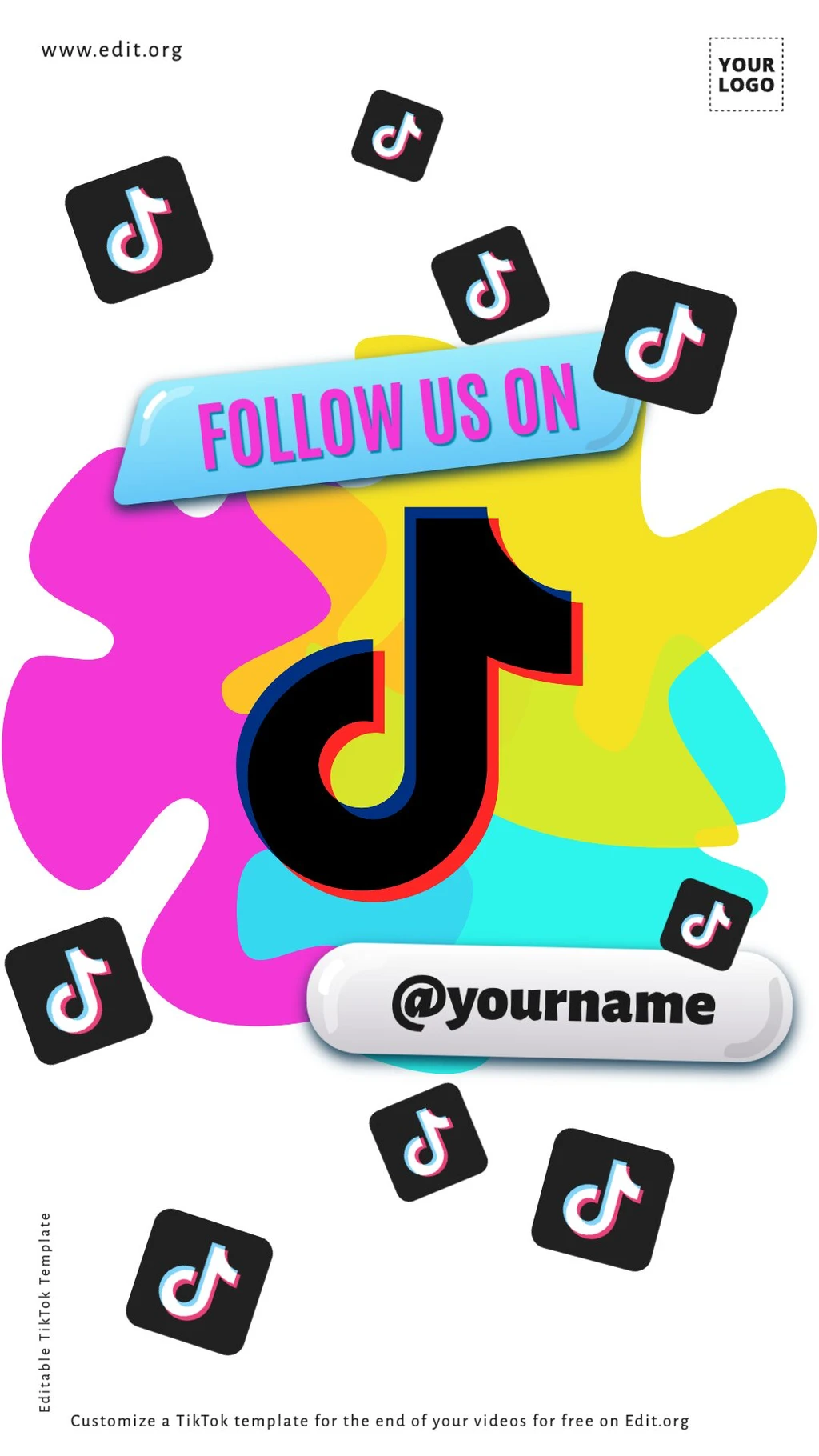 Free customizable background for Tik Tok of Follow Me