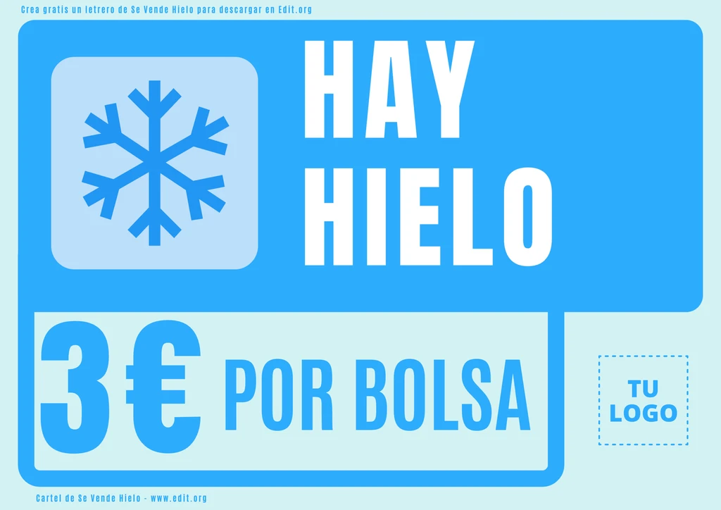 Cartel venta de hielo para descargar gratis