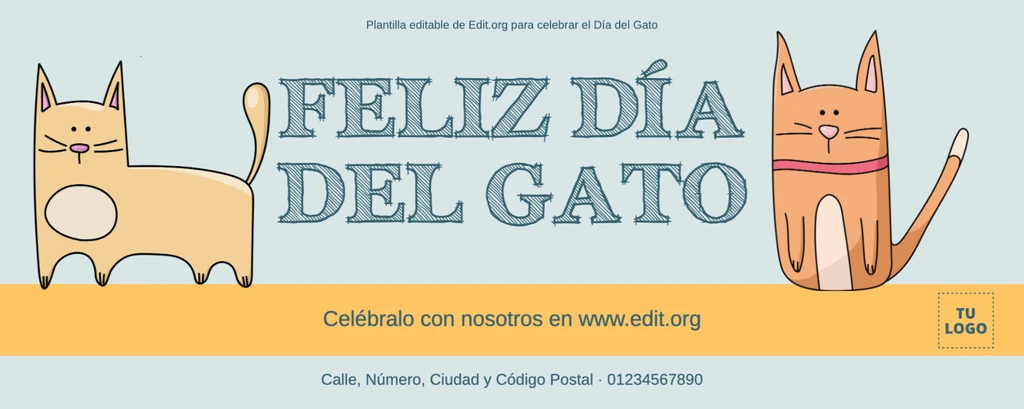 Plantilla para el Día del Gato Mundial para personalizar