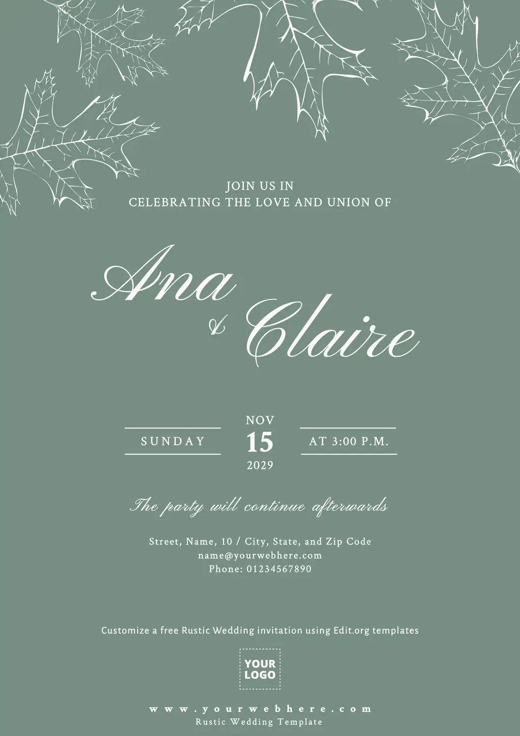 Rustic Wedding Invitation templates free download