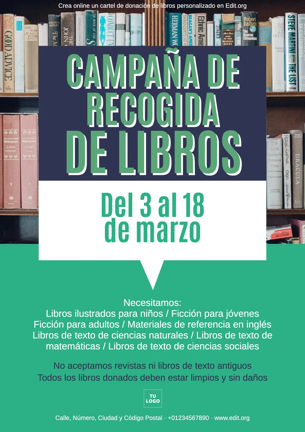 Carteles para campaña de recogida de libros para descargar