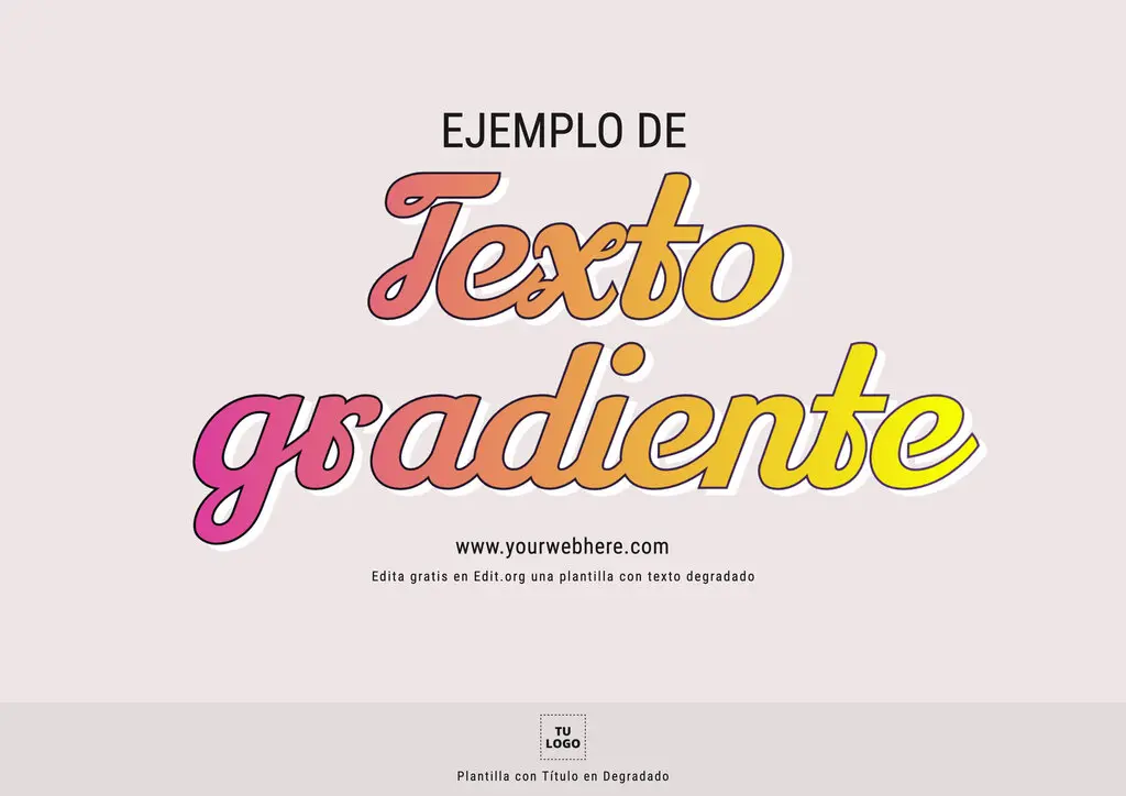 Plantilla con texto en letras degradadas para editar online