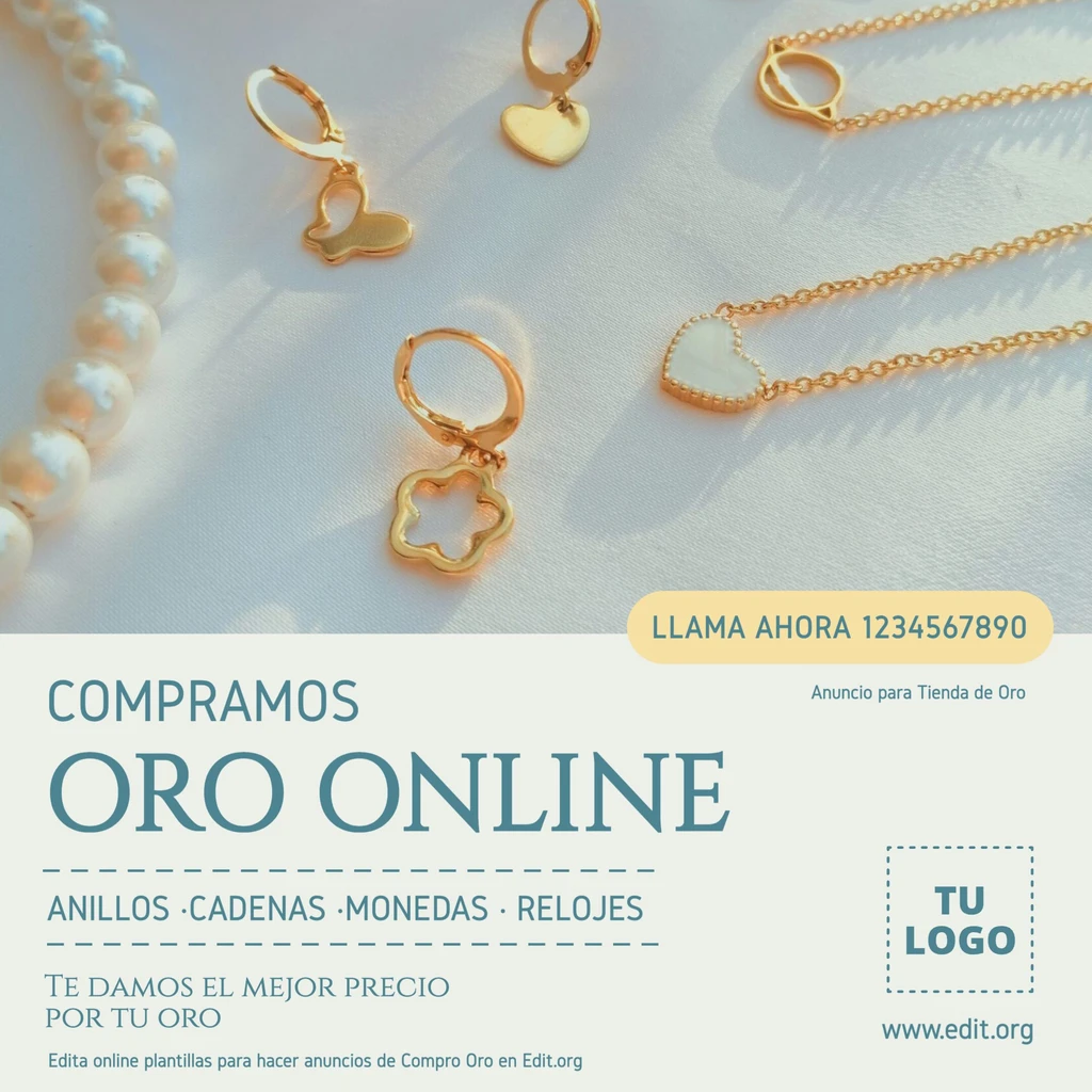 Flyer Compro Oro para personalizar gratis
