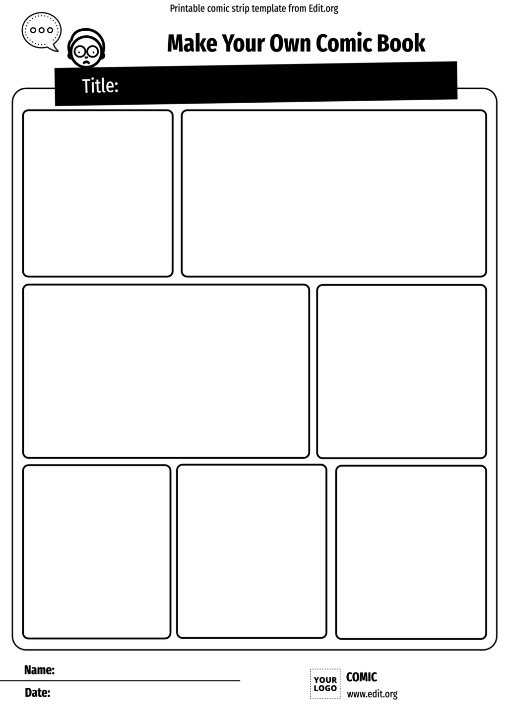 Printable Comic templates to download for free