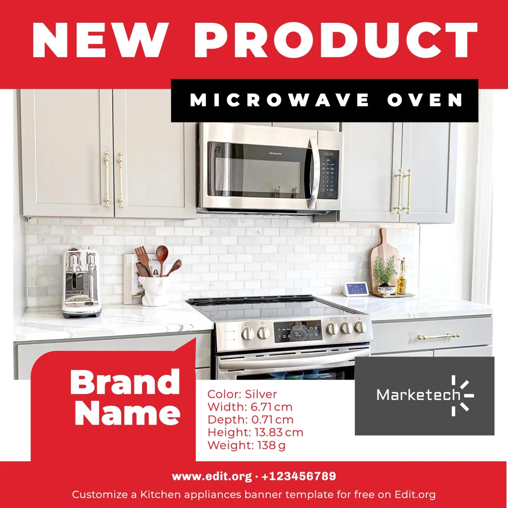 Customizable Microwave Oven Advertisement template for free