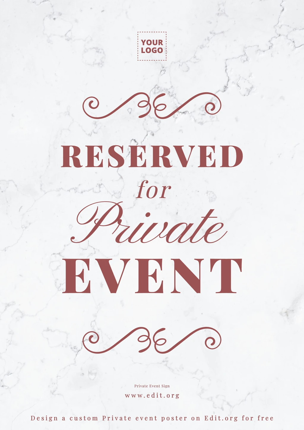 Free Private event in progress sign template