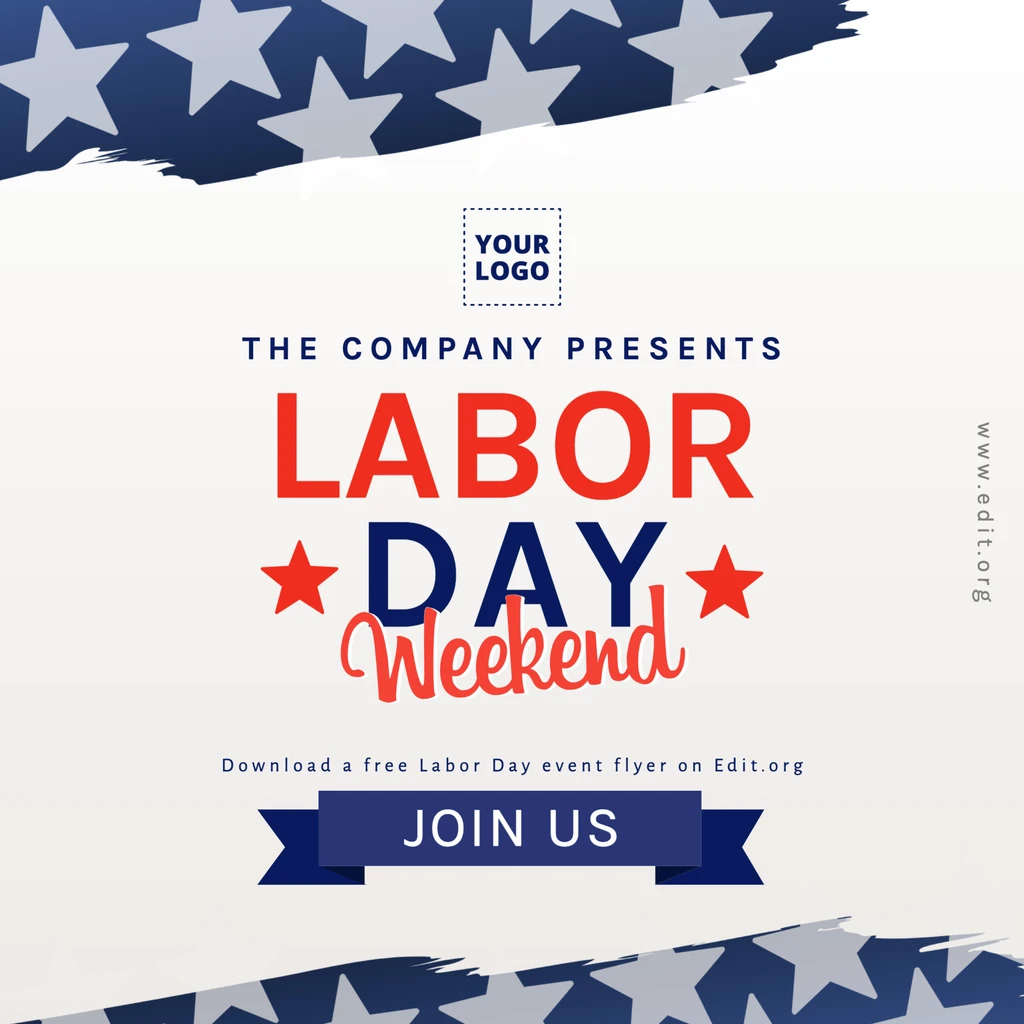 Editable Labor Day party flyer template