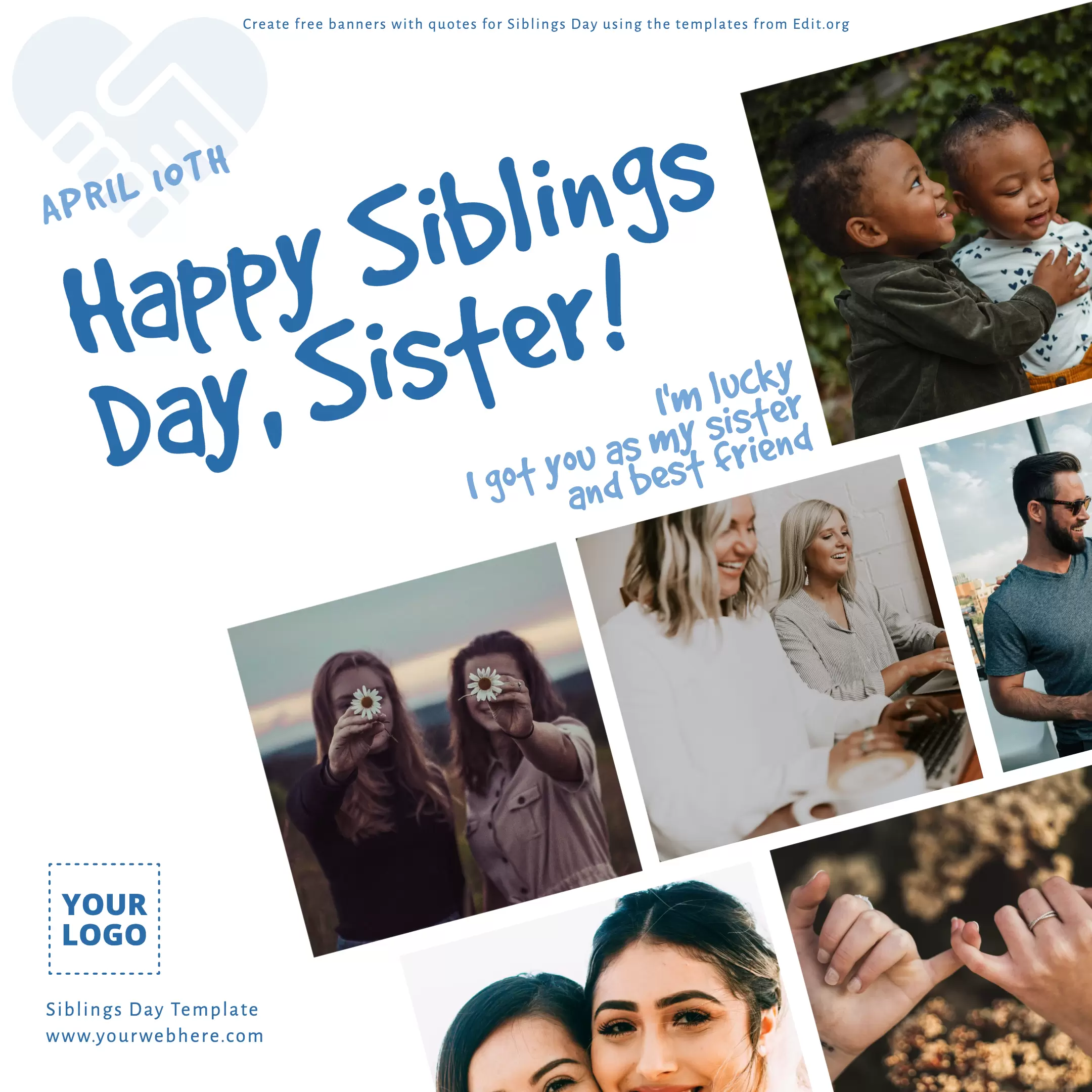 Editable National Sisters Day cards to customize