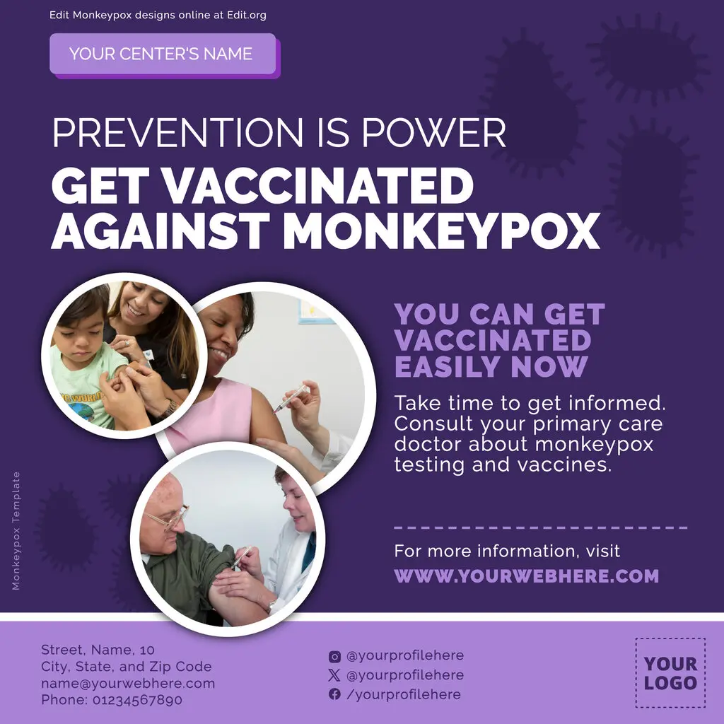 Free custom Monkey Pox flyers to download