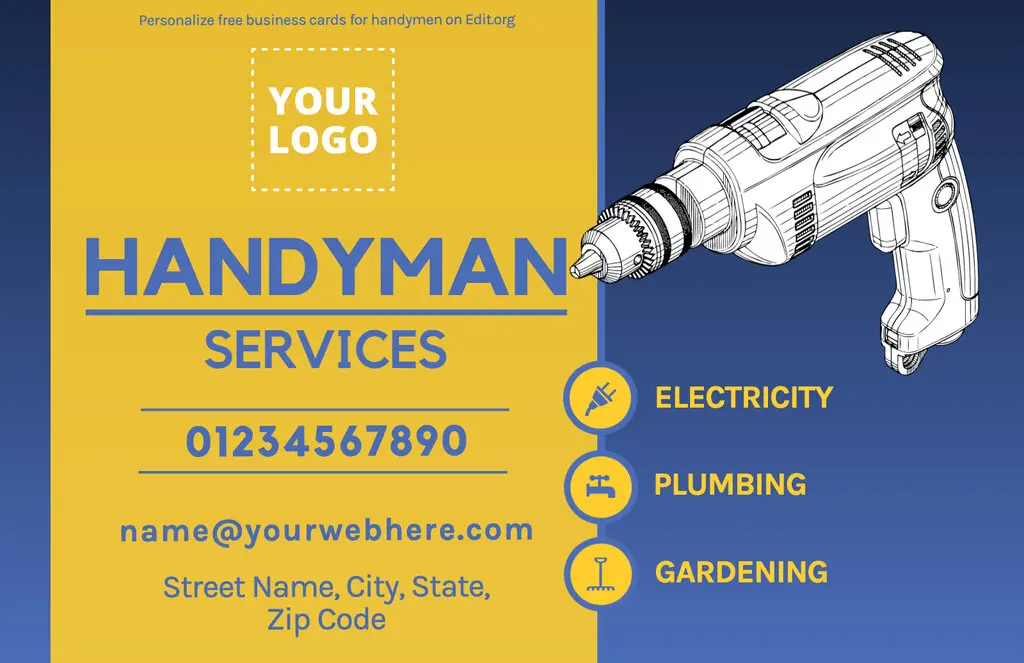Free Handyman Business Card Templates