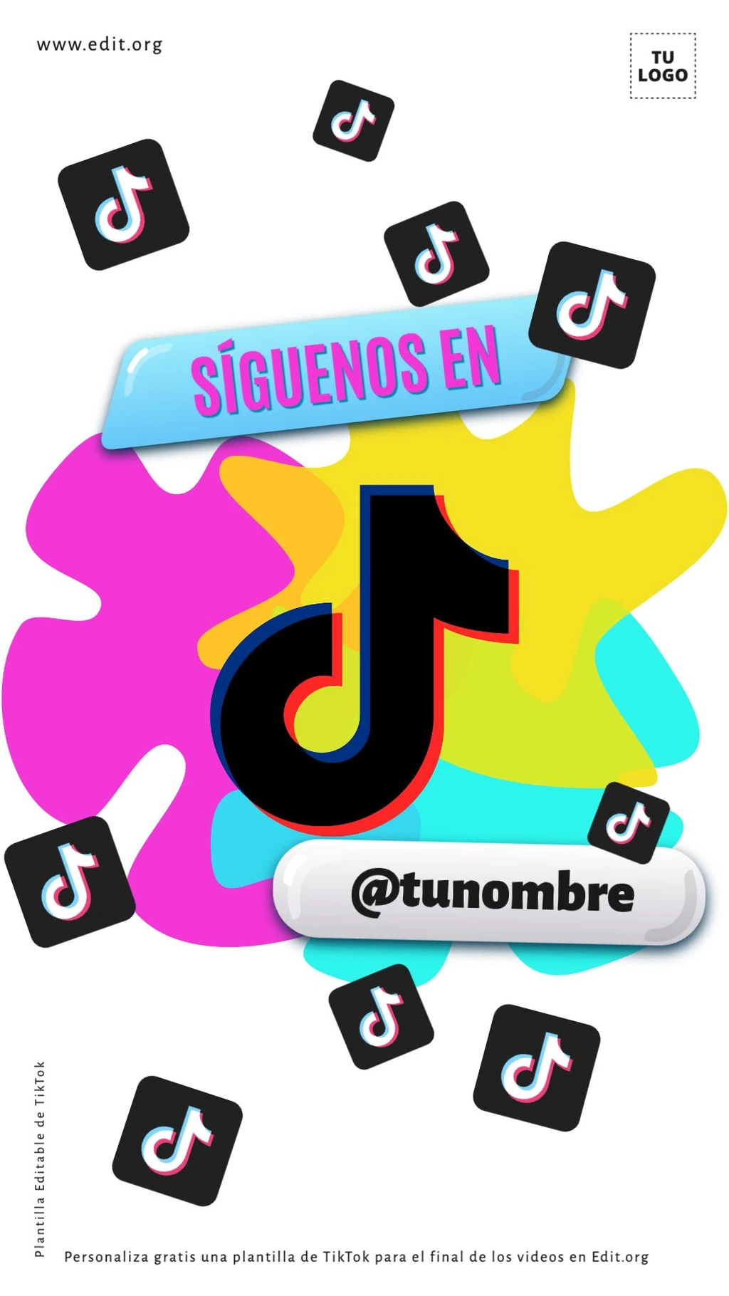 Plantilla de fondo de pantalla para Tik Tok editable
