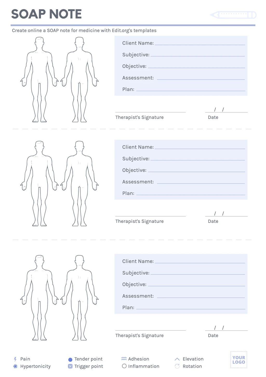 Free printable SOAP note template nursing