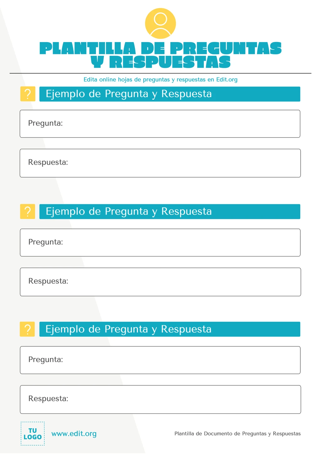 Plantilla editable de Preguntas y Respuestas gratis