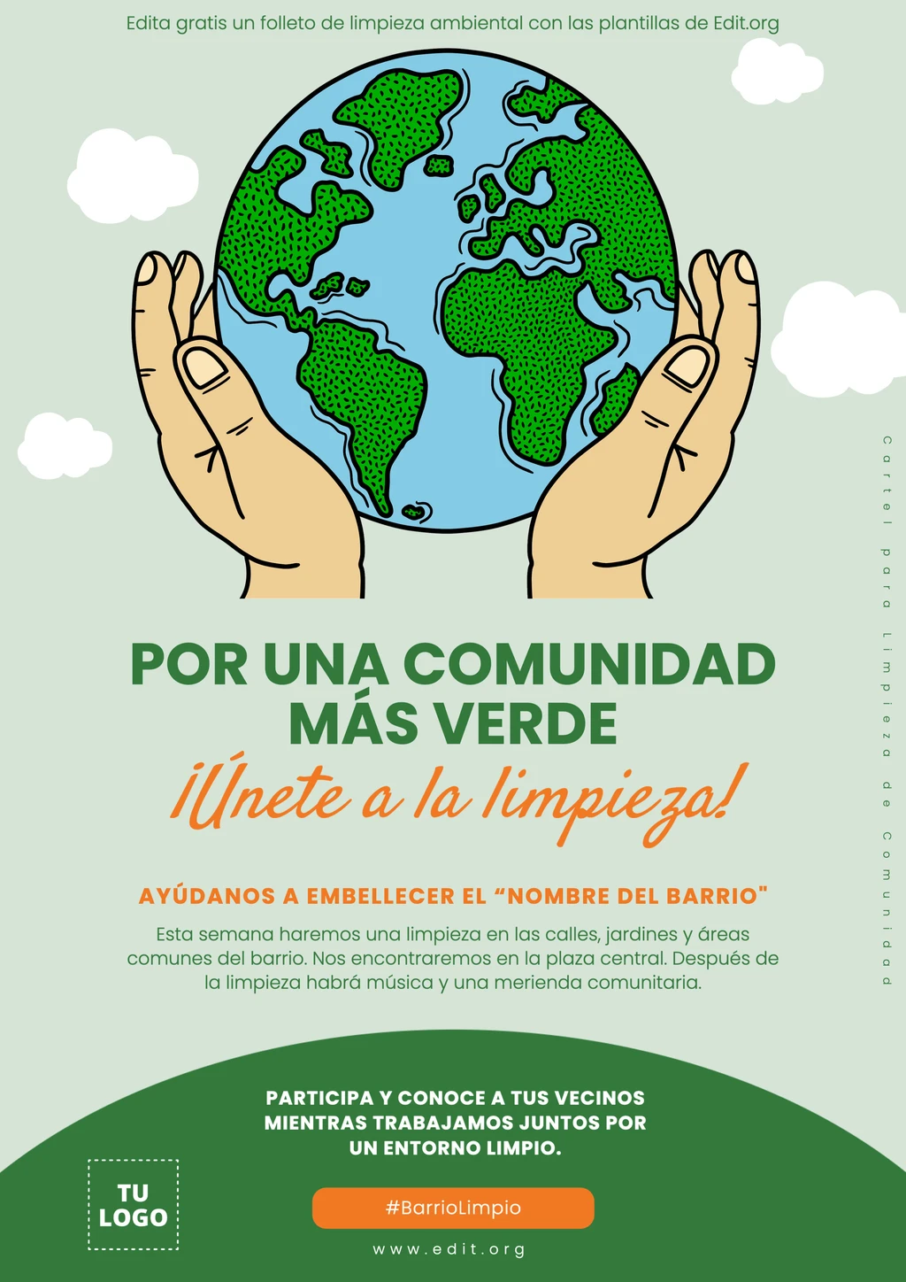 Plantilla de folleto de limpieza de comunidad vecinal