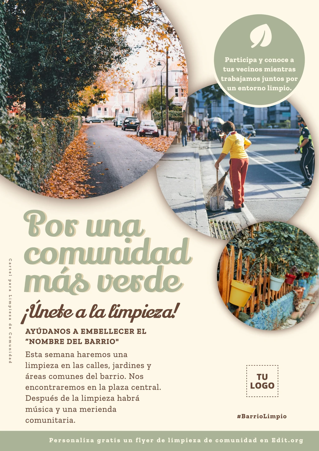 Flyer editable de limpieza de comunidad para descargar
