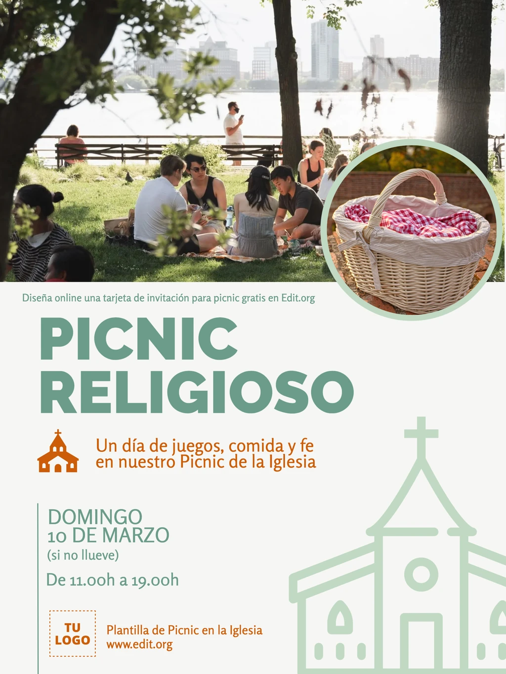 Plantilla para hacer invitación a Picnic descargable gratis