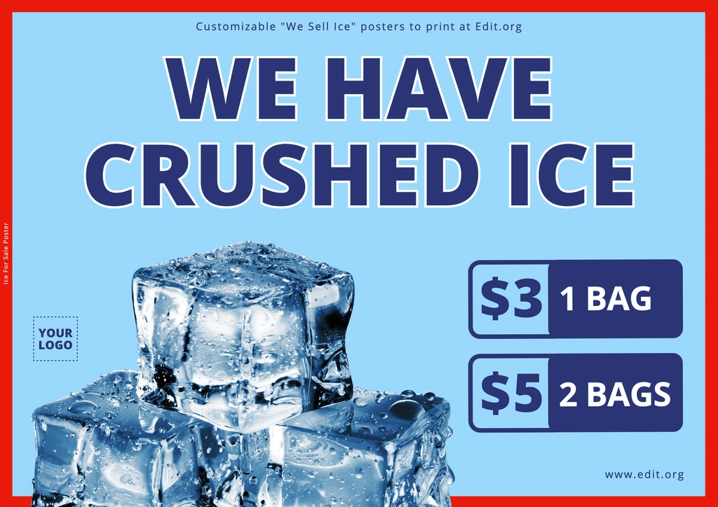 Editable We Have Crushed Ice Here signs