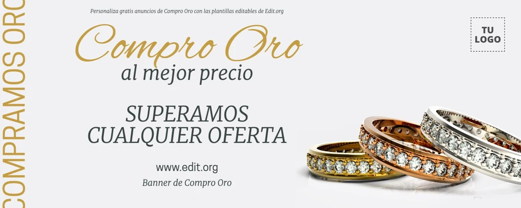 Cartel publicidad Compro Oro para editar gratis