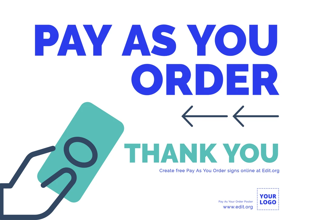 Customizable Pay As You Order image design