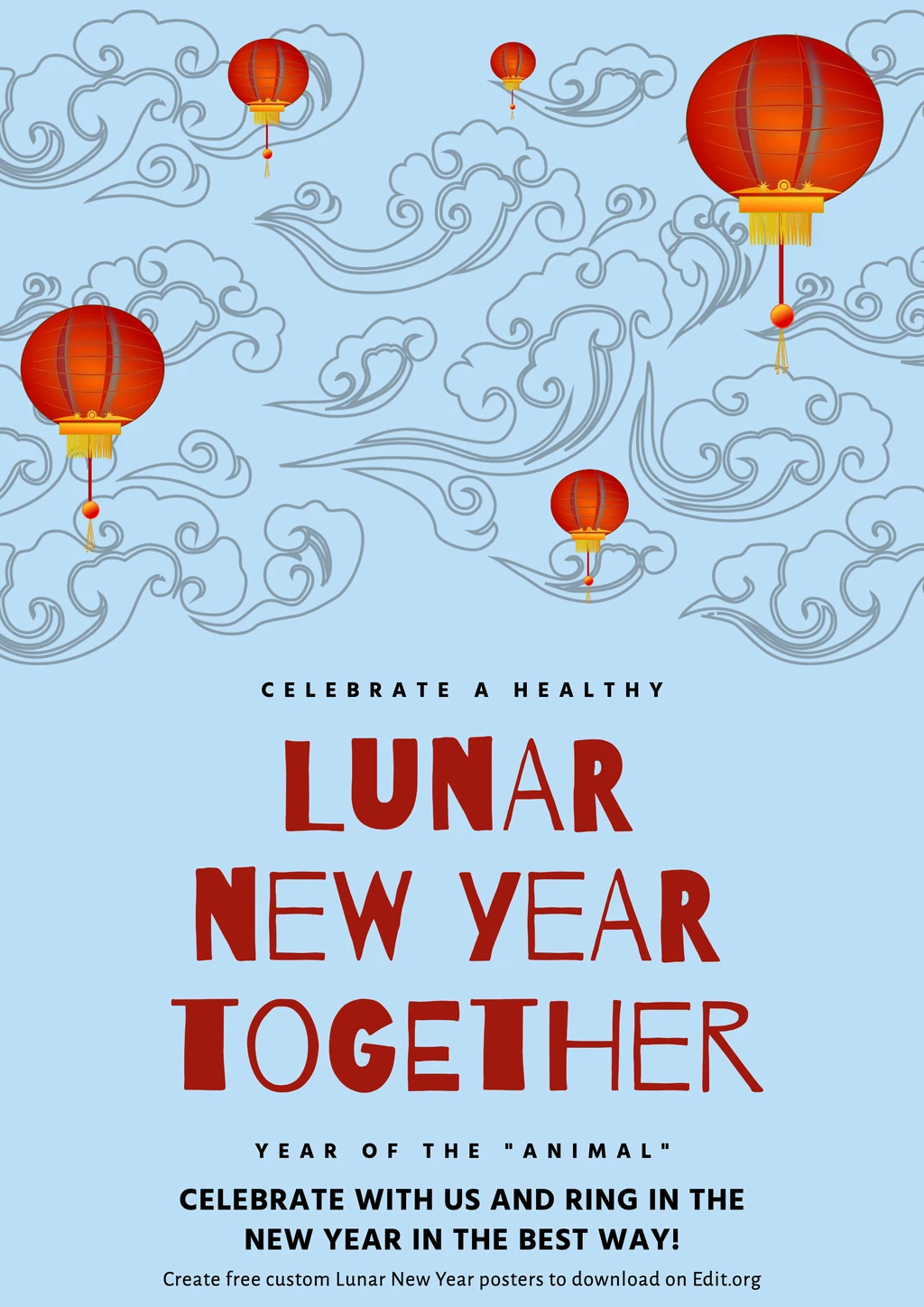 Chinese New Year greeting card template