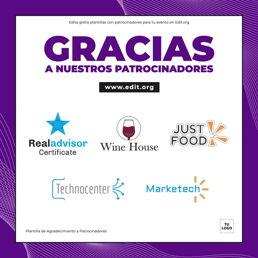Plantilla gratis de Gracias a Nuestros Patrocinadores para personalizar