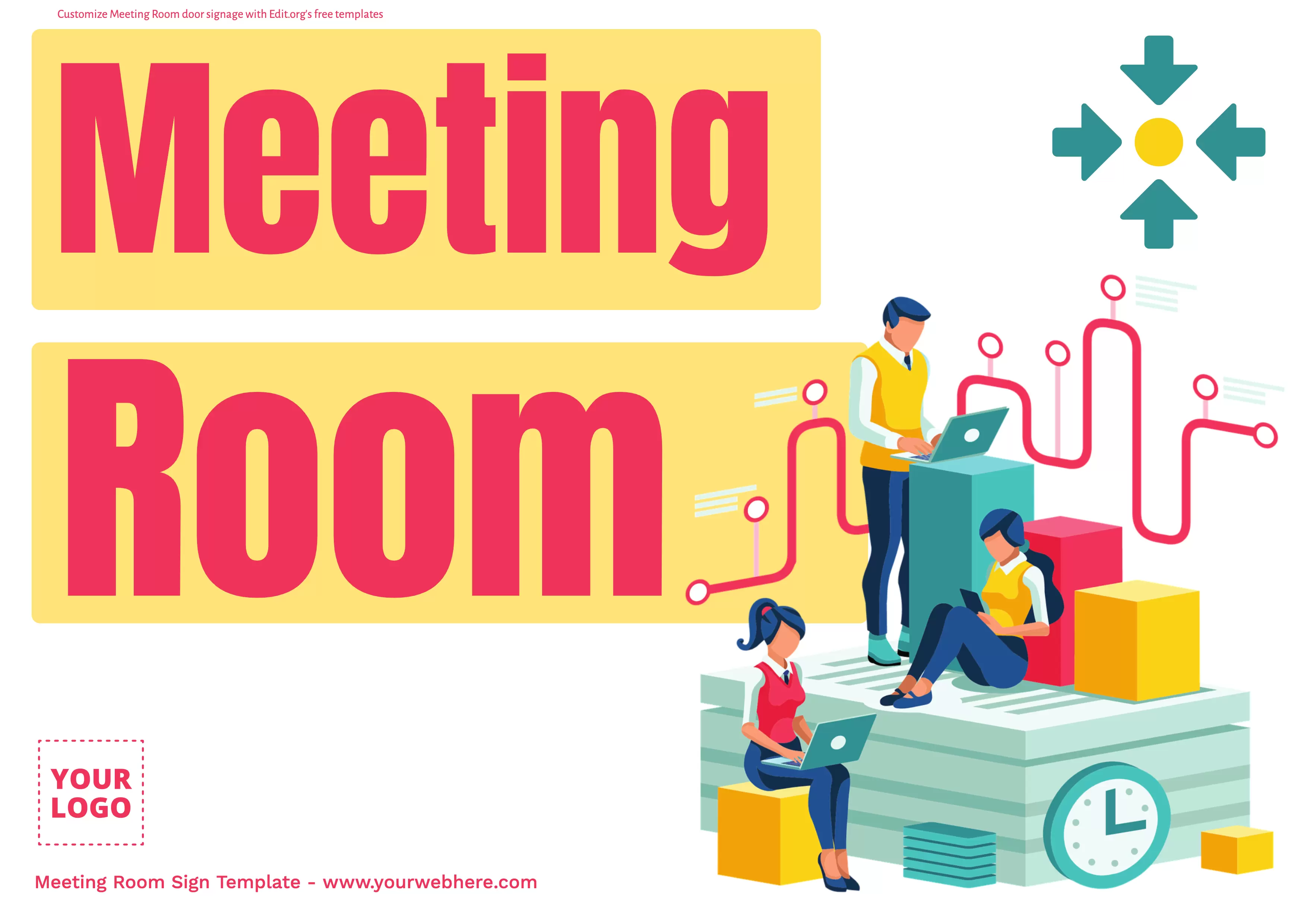 Meeting Room Digital Door signage template