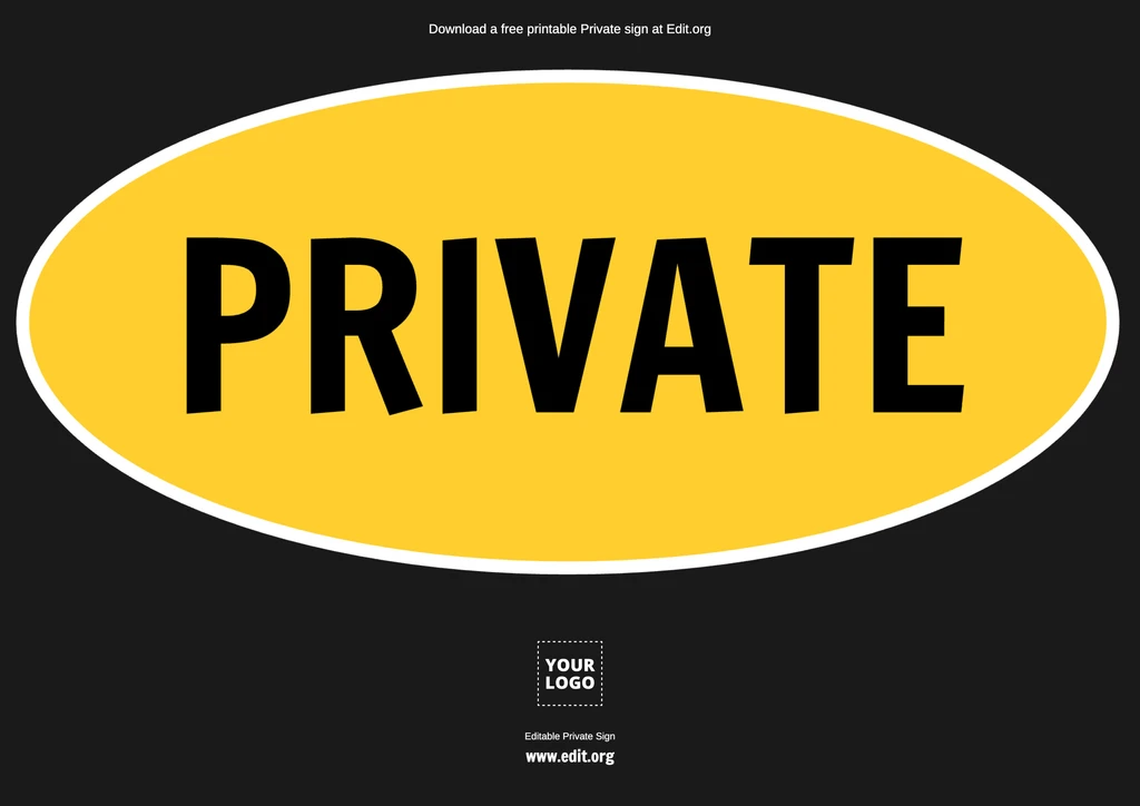 Free Private No Entry sign to customize online