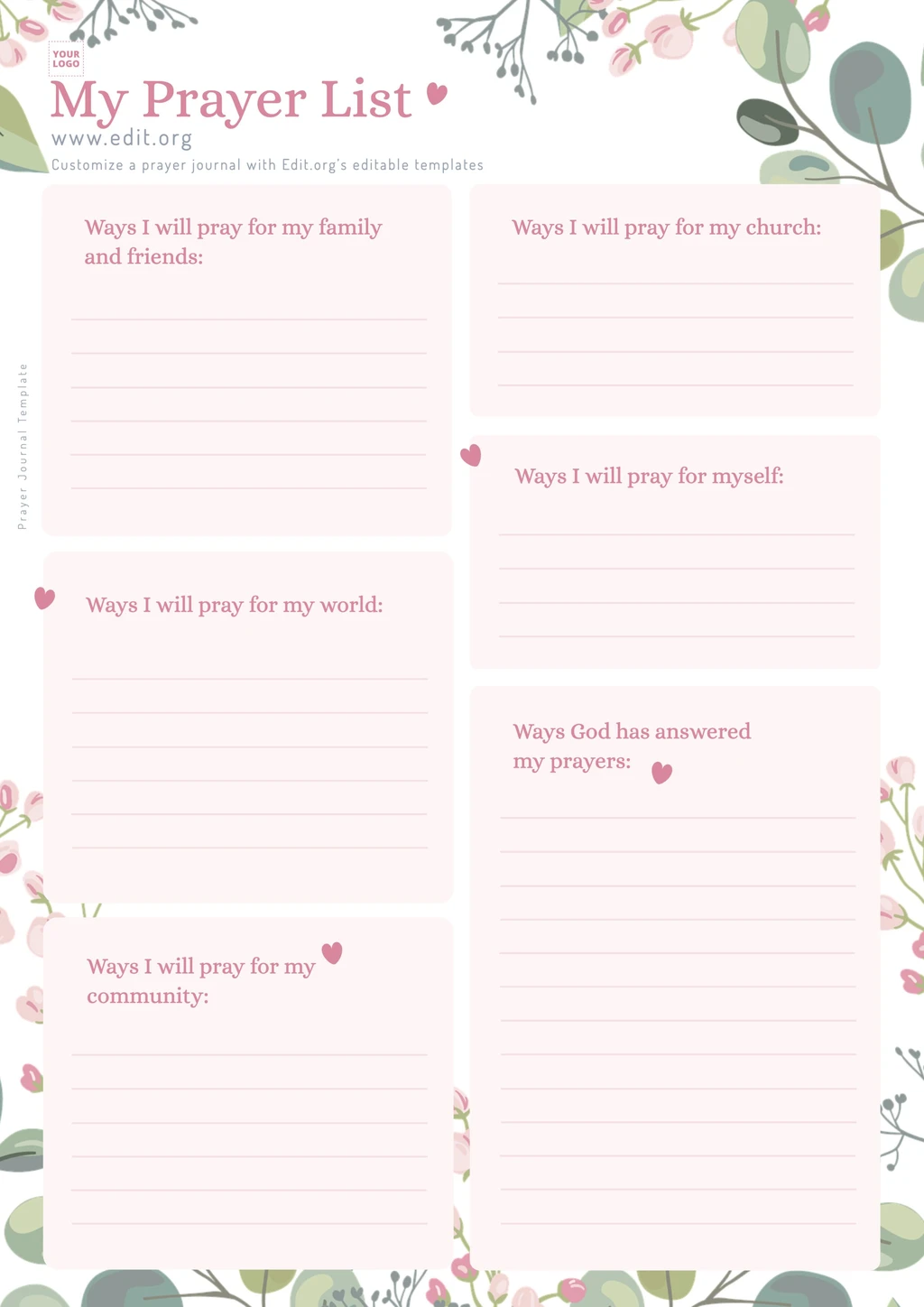 Printable Daily Devotional Journal template to customize online