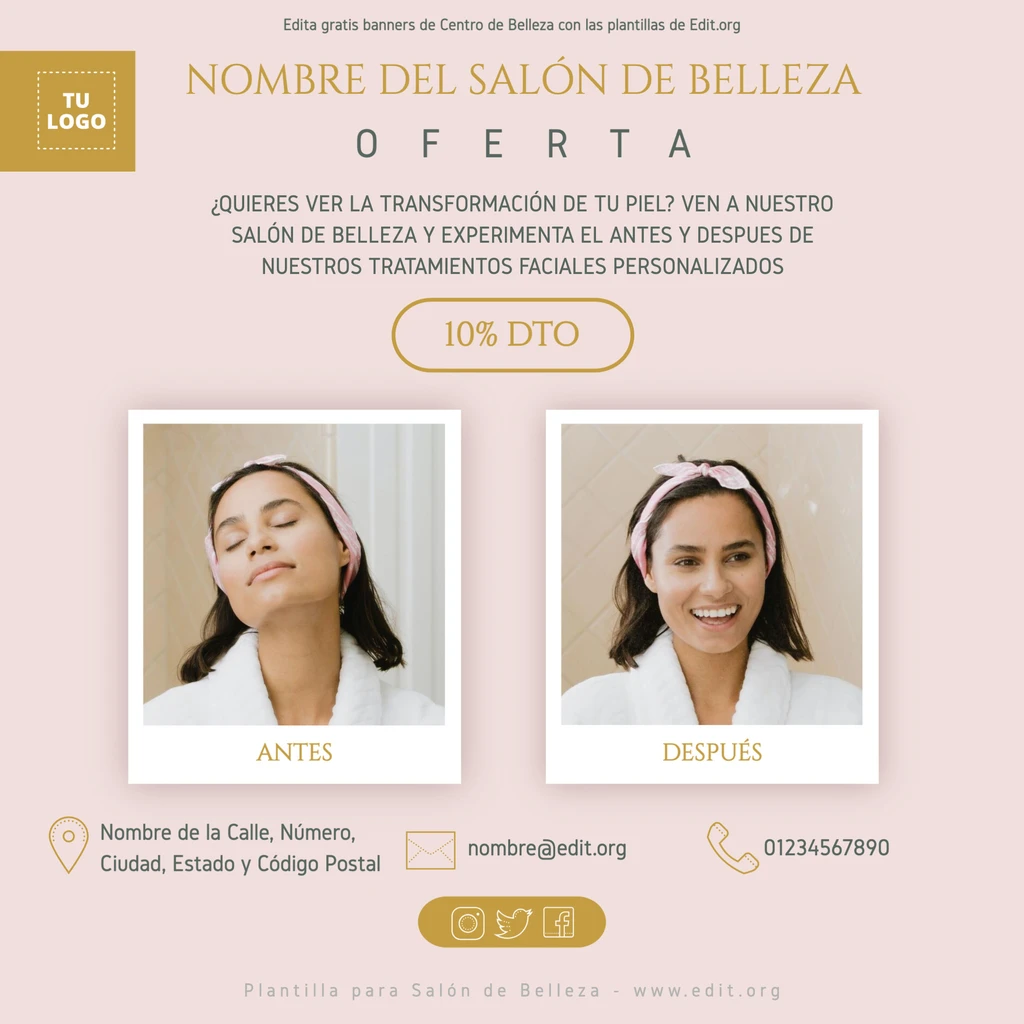 Plantilla de banner para Salón de Belleza personalizable online