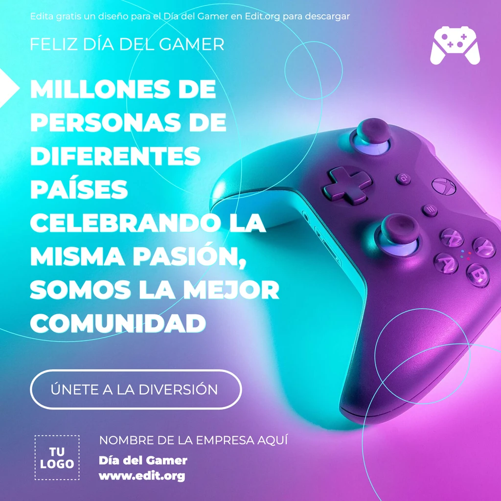 Plantilla gratis del Día de Gamer para personalizar online