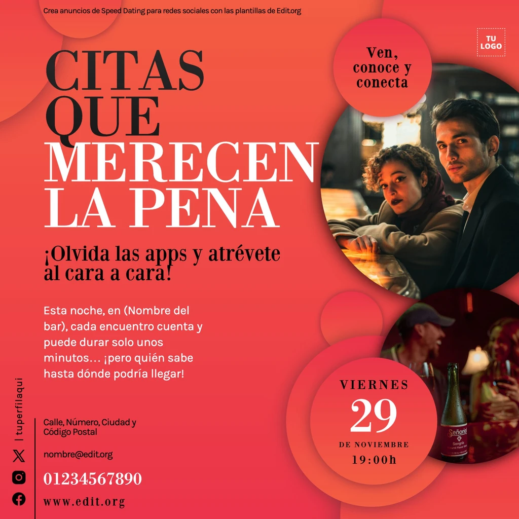 Banner Speed Dating para editar online gratis