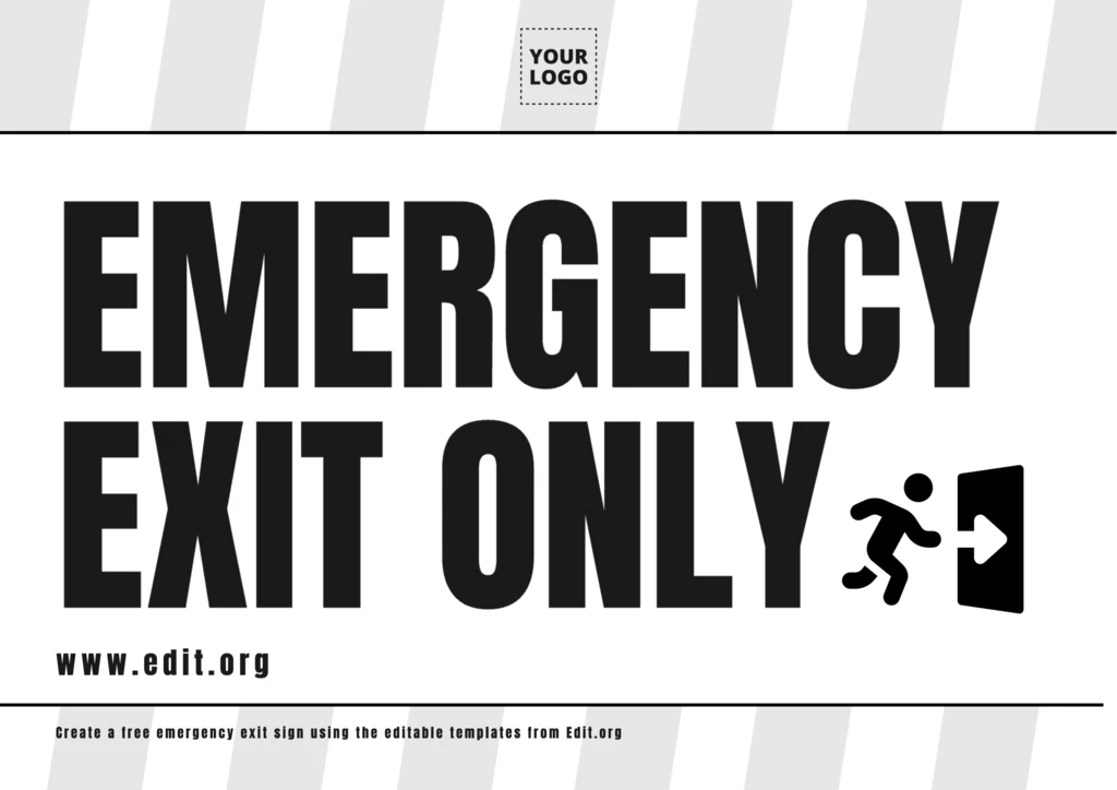 Emergency Exit Only sign free printable