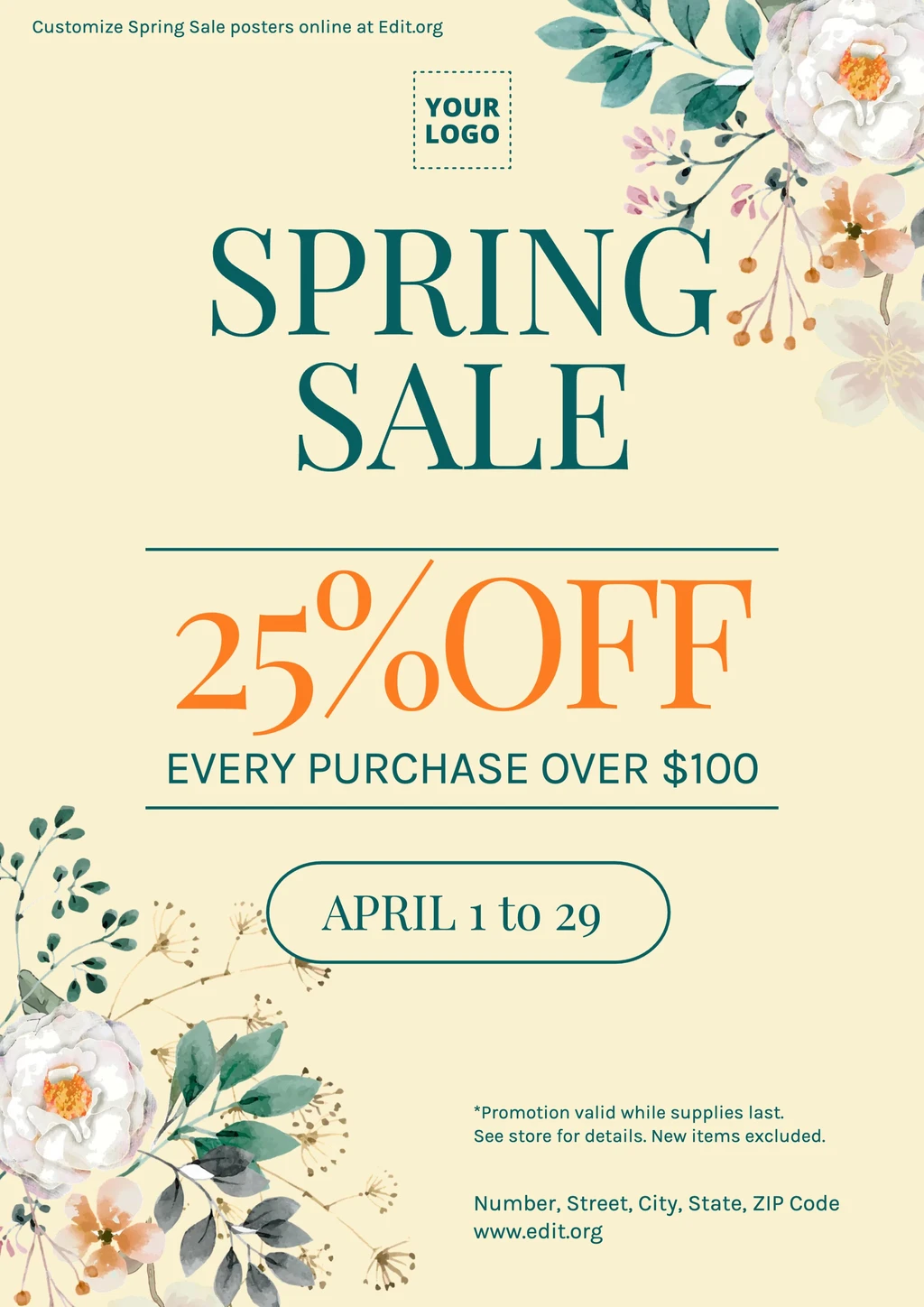 Spring Sale posters to customize online