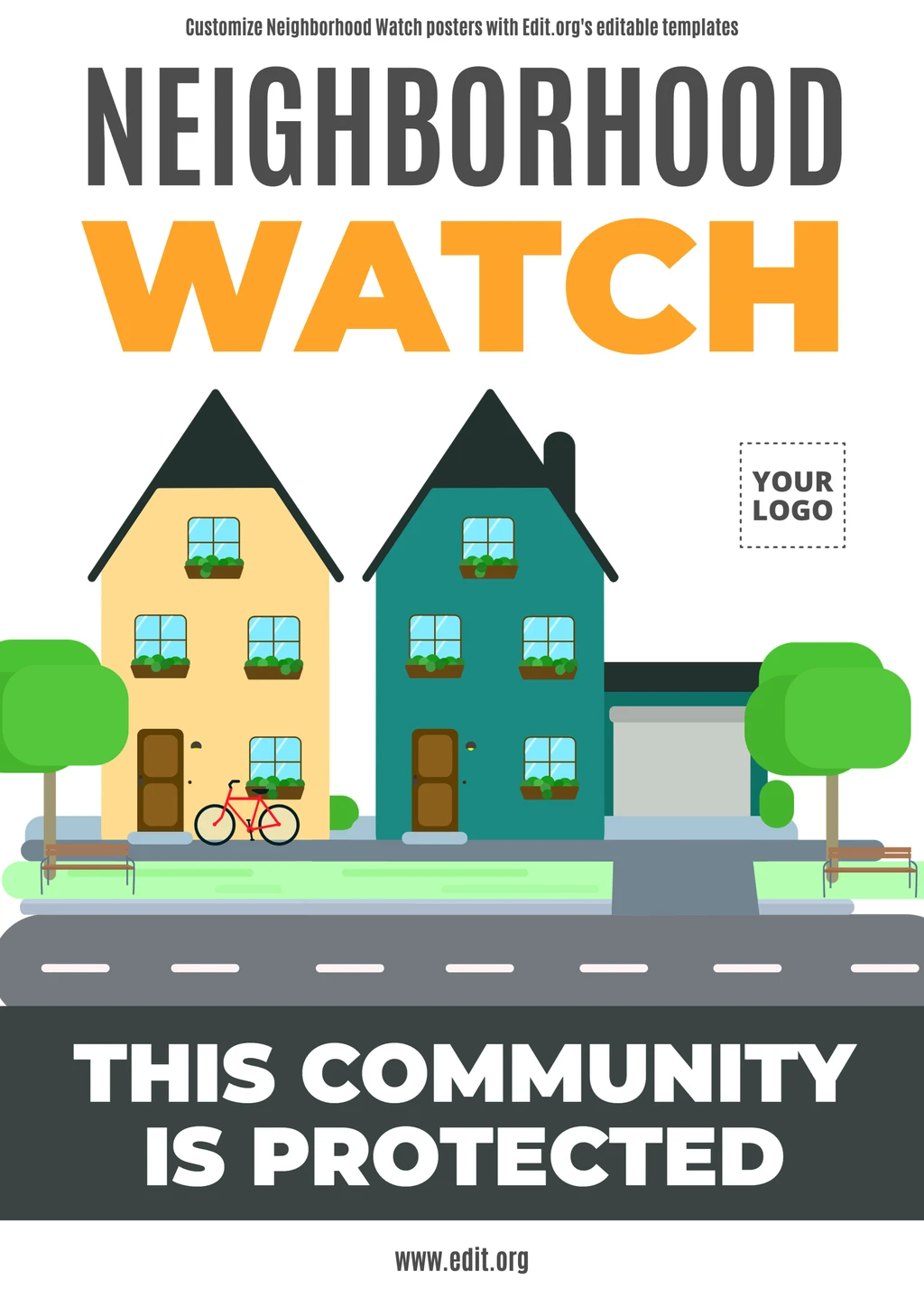 Customizable Community Watch sign template