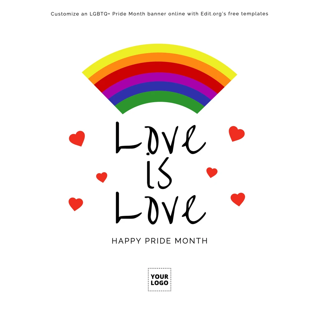 Free editable Happy Pride Month card template